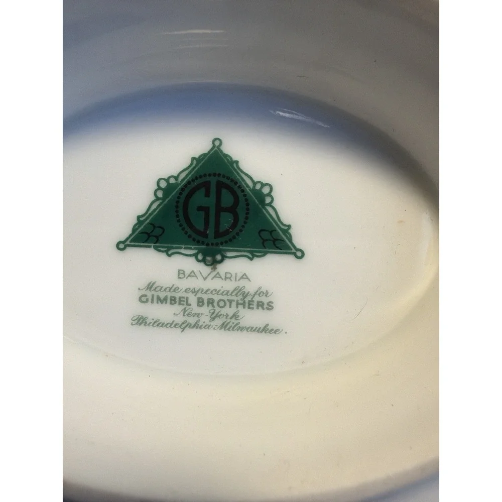 Vintage GB Bavaria Gimbel Brothers China Set Gold Trim‎ Plates Cups 56 Pc